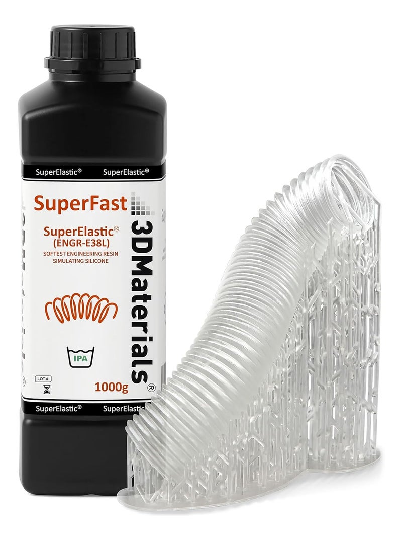 3DMaterials SuperElastic 3D Printer Resin, Softness 60A Simulating Soft Silicone, Made in Korea by (1000g, Clear) - Image 1